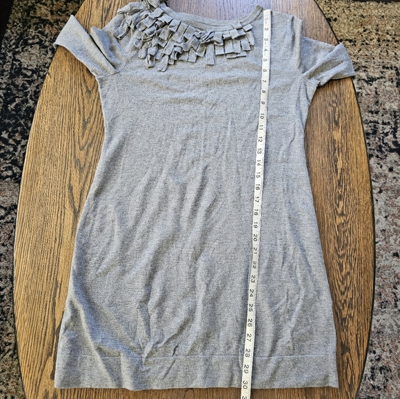 Alfani Gray Petal Loop ¾ Sleeve Tunic Sweater Top Size Women's Small - Picture 8 of 9